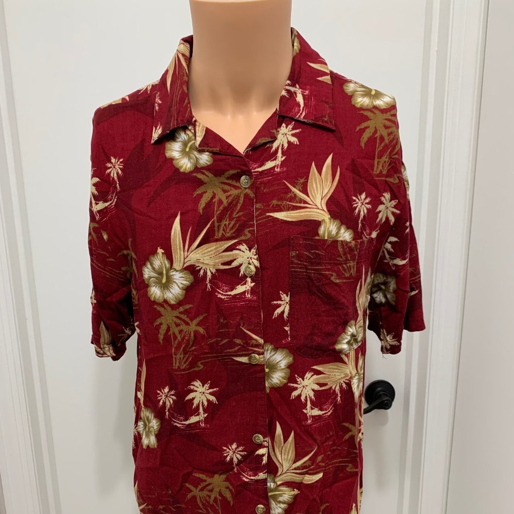 Island Blue Men's Short Sleeve Tropical Shirt
